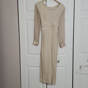 Tea length cream colored dress